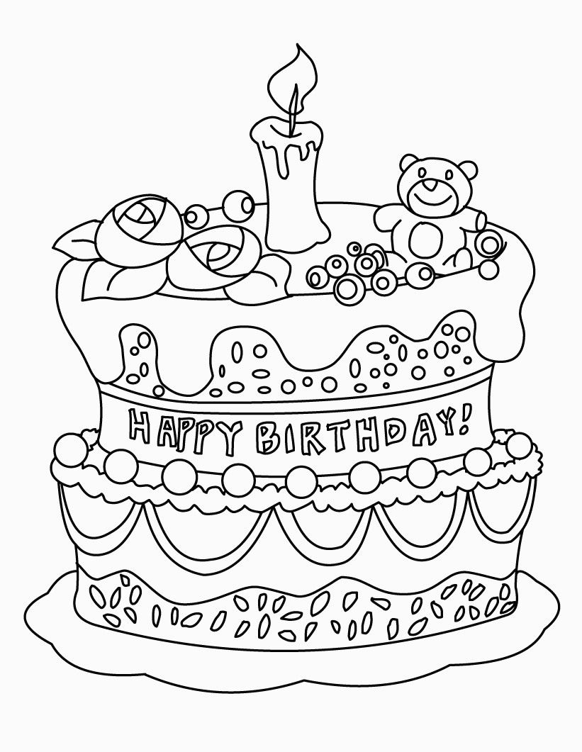 Free Printable Birthday Cake Coloring Pages For Kids For Picture Of - Free Printable Pictures Of Birthday Cakes