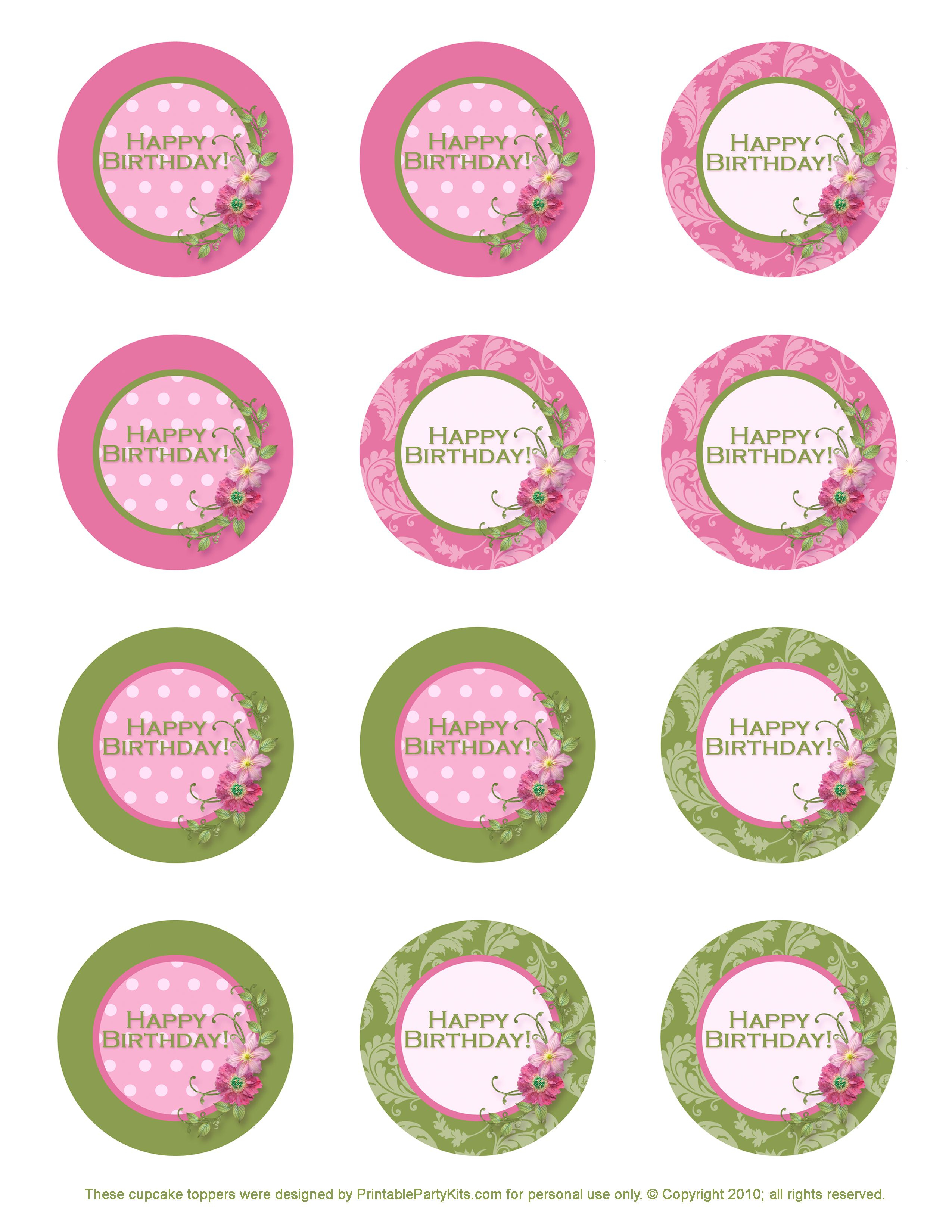 Free Printable Birthday Cupcake Toppers | Crafts | Pinterest - Cupcake Flags Printable Free