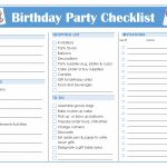 Free Printable Birthday Party Checklist   Free Printable Checklist