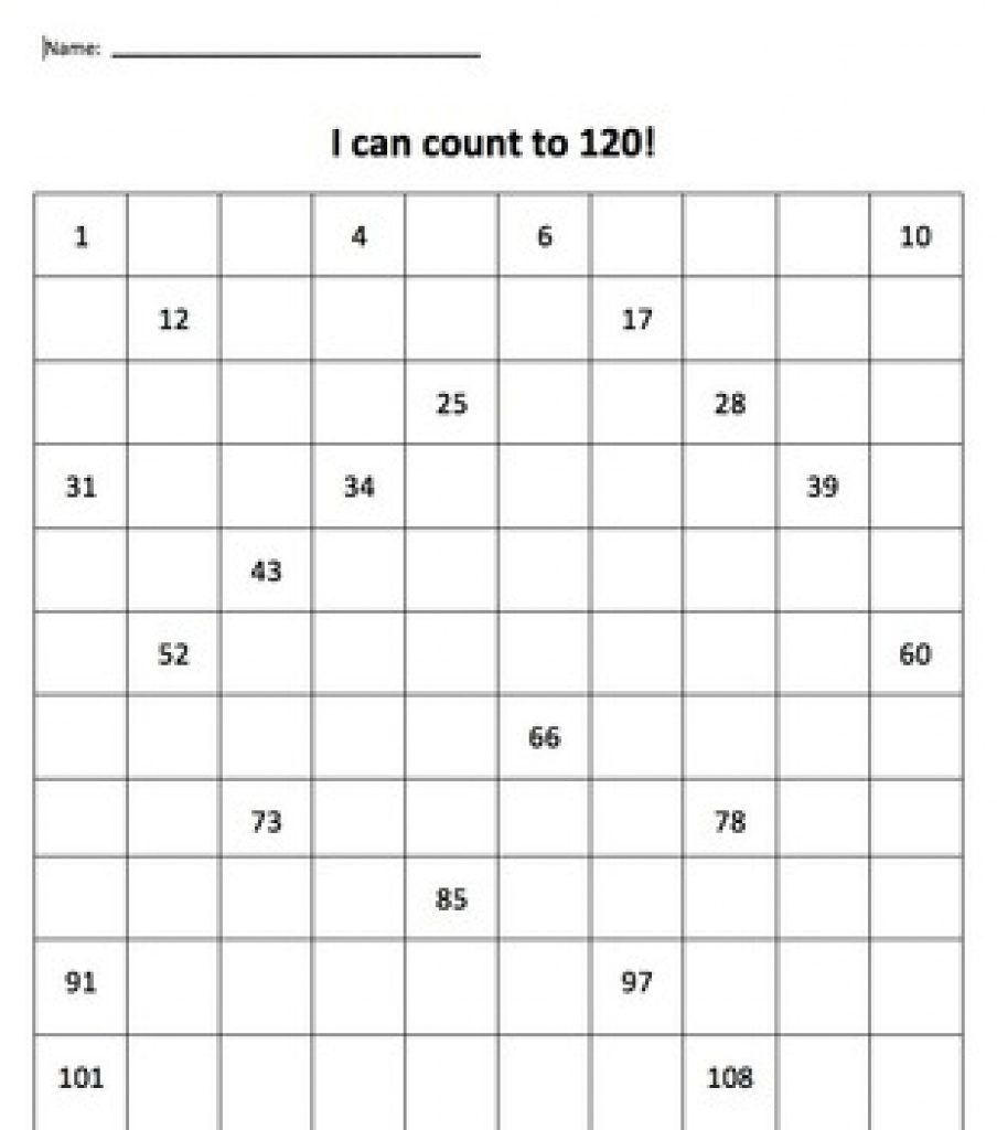 Free Printable Blank 1 120 Chart | Free Printable - Free Printable Blank 1 120 Chart