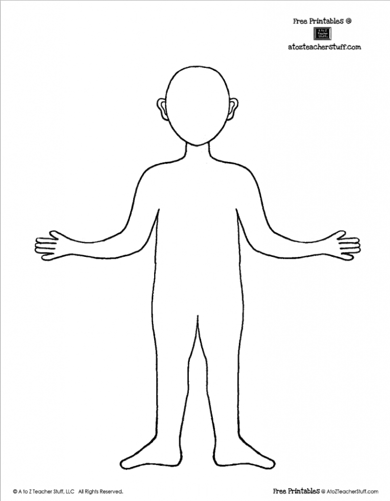 Free Printable Body Outline Template | Teaching: Free Printables - Free Printable Human Body Template