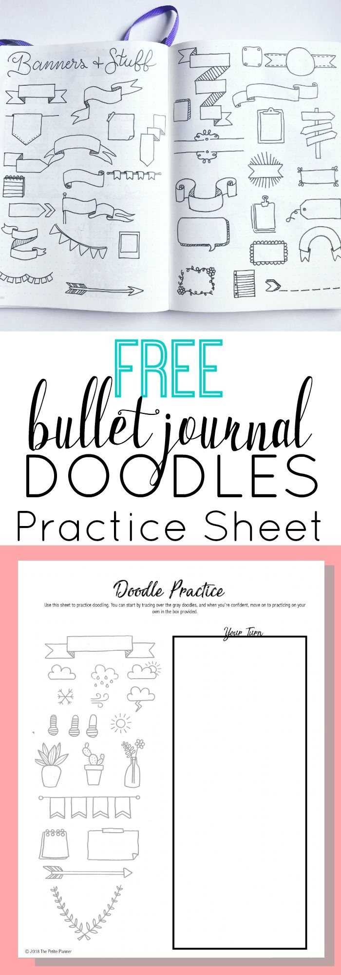 Free Printable Bullet Journal Doodles Practice Sheet | Inspiration - Free Printable Hoy Sheets
