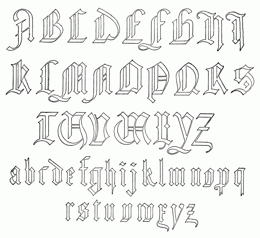 Free Printable Calligraphy Letters Alphabet | Old German Alphabet - Free Printable Old English Letters