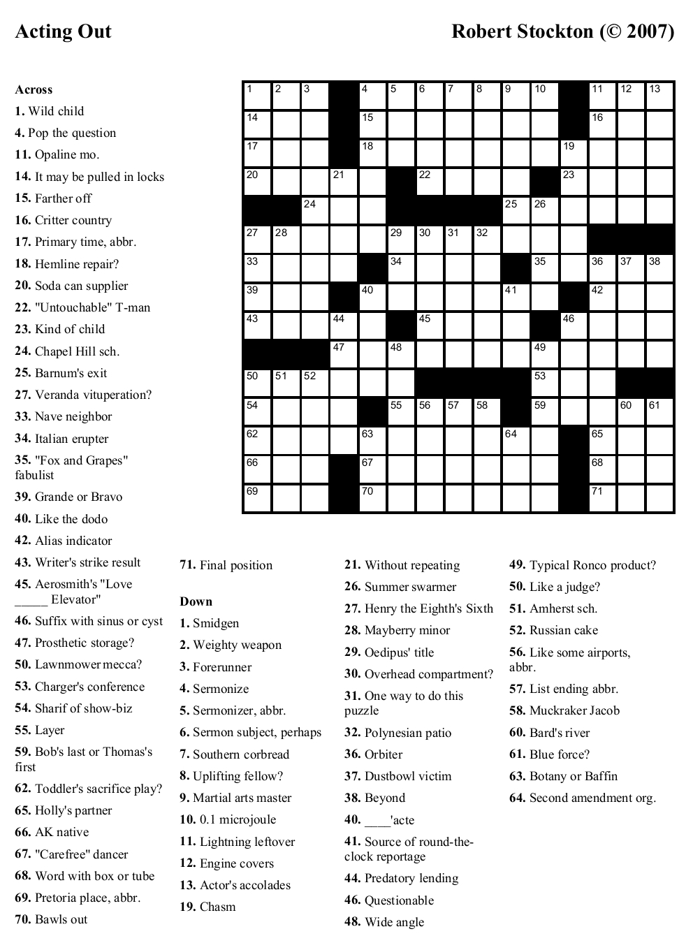 Free Printable Cards: Free Printable Crossword Puzzles | Free - Free Easy Printable Crossword Puzzles For Adults