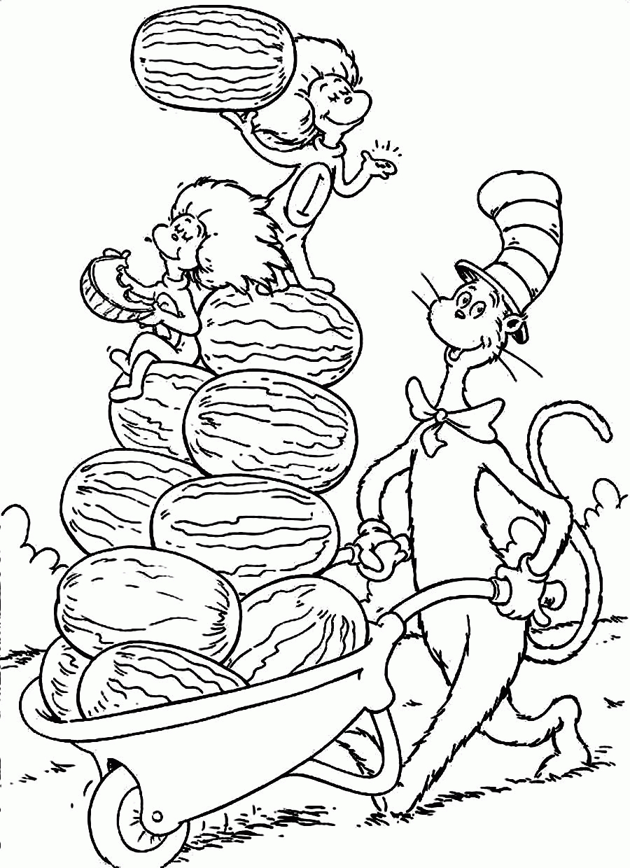 Free Printable Cat In The Hat Coloring Pages For Kids - Coloring Home - Free Printable Cat In The Hat Pictures