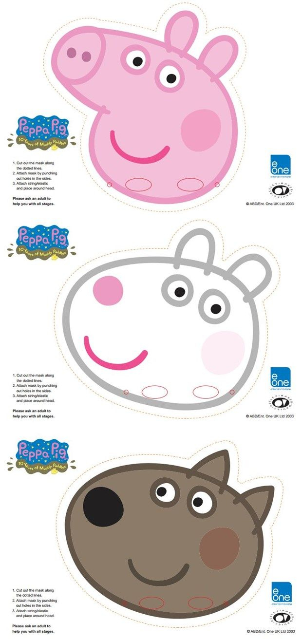 Free Printable Character Face Masks | Peppa Pig | Pinterest - Peppa Pig Character Free Printable Images