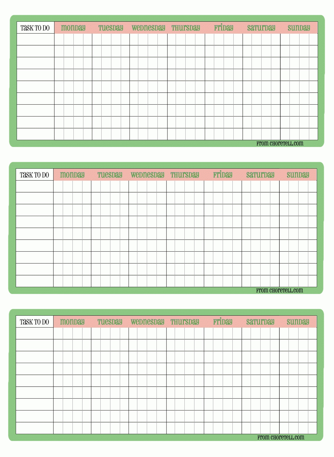 Free Printable Charts And Checklists | Corner Of Chart And Menu - Free Printable Charts