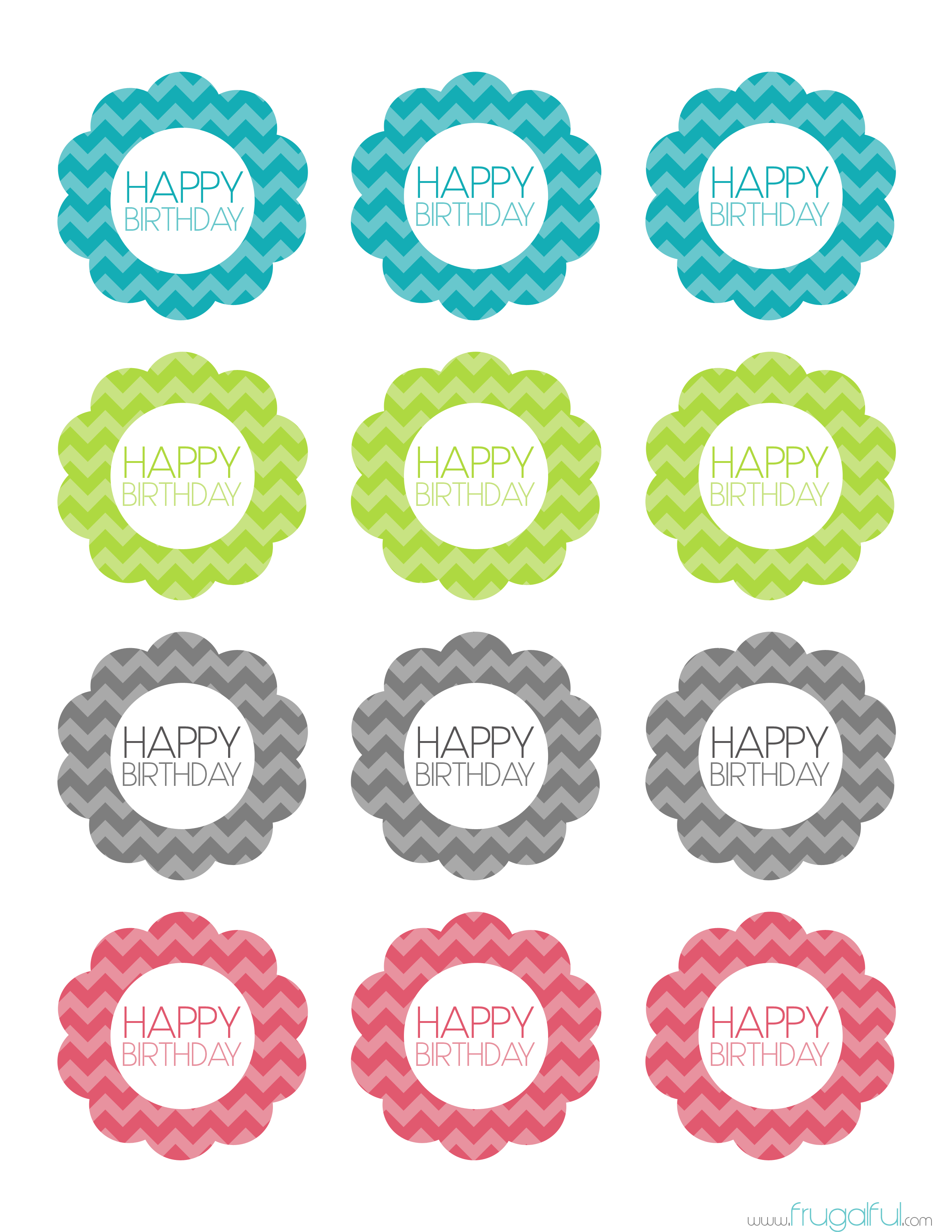 Free Printable Chevron Birthday Cupcake Topper Cakepins - Cupcake Topper Templates Free Printable