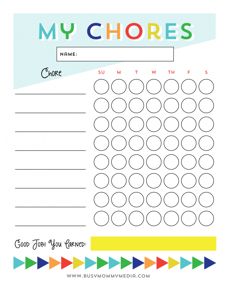 Free Printable - Chore Chart For Kids | Ogt Blogger Friends - Free Printable Toddler Chore Chart