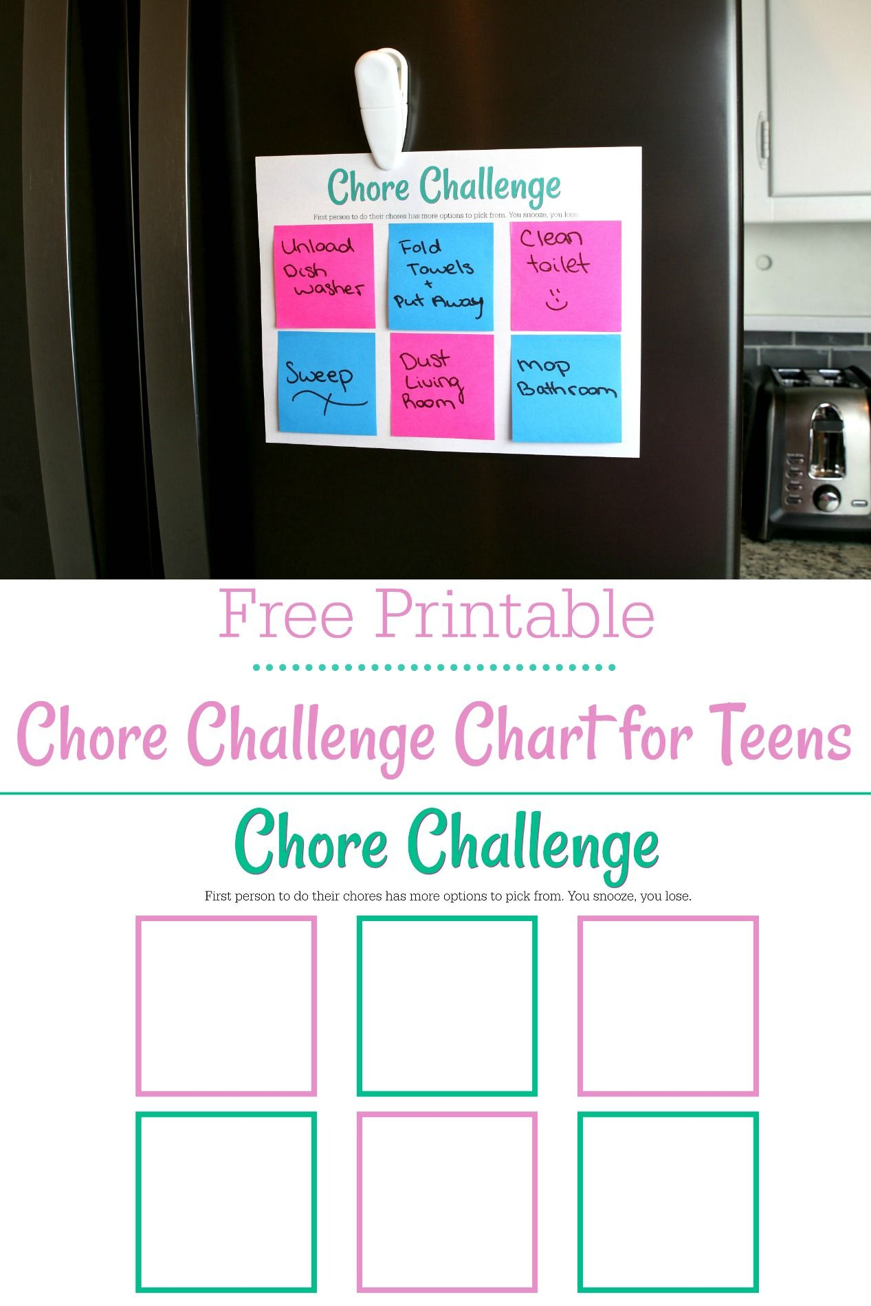 Free Printable Chore Chart For Teens | Best Of Life. Family. Joy - Free Printable Teenage Chore Chart