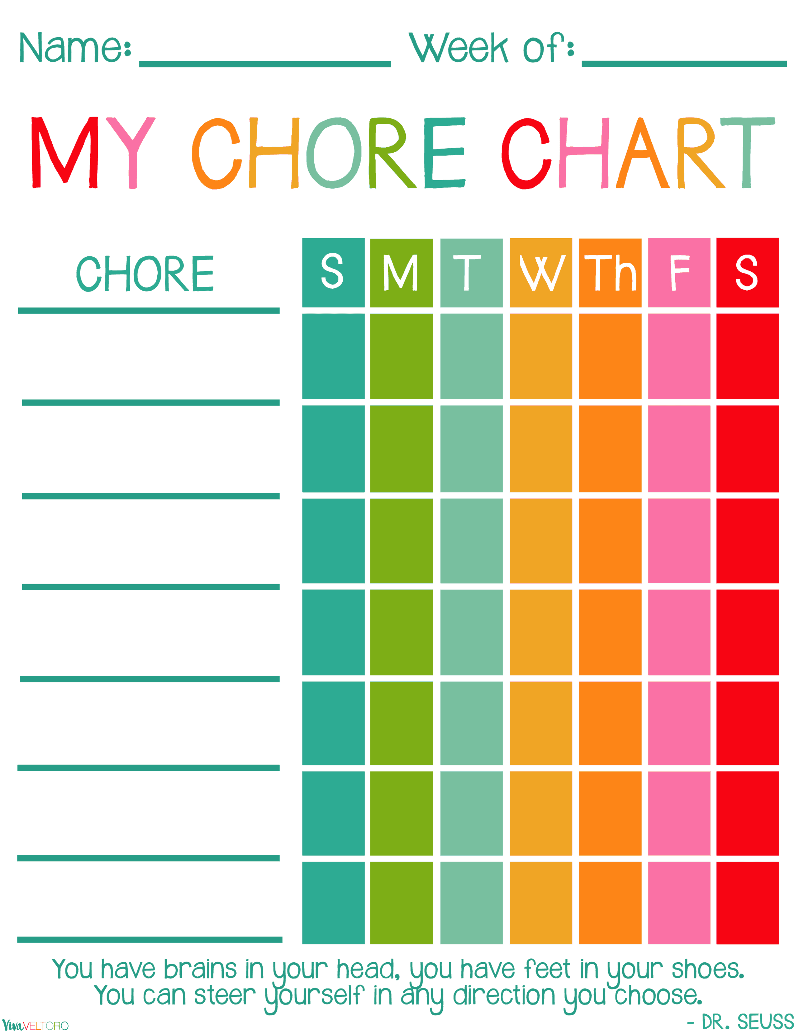 Free Printable Chore Charts For Kids! - Viva Veltoro - Free Printable Reward Charts For 2 Year Olds