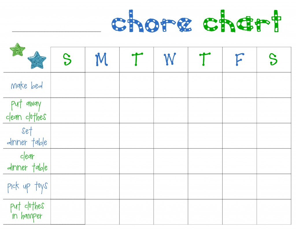 Free Printable Chore Charts For Toddlers - Frugal Fanatic - Free Printable Chore Charts For Kids With Pictures