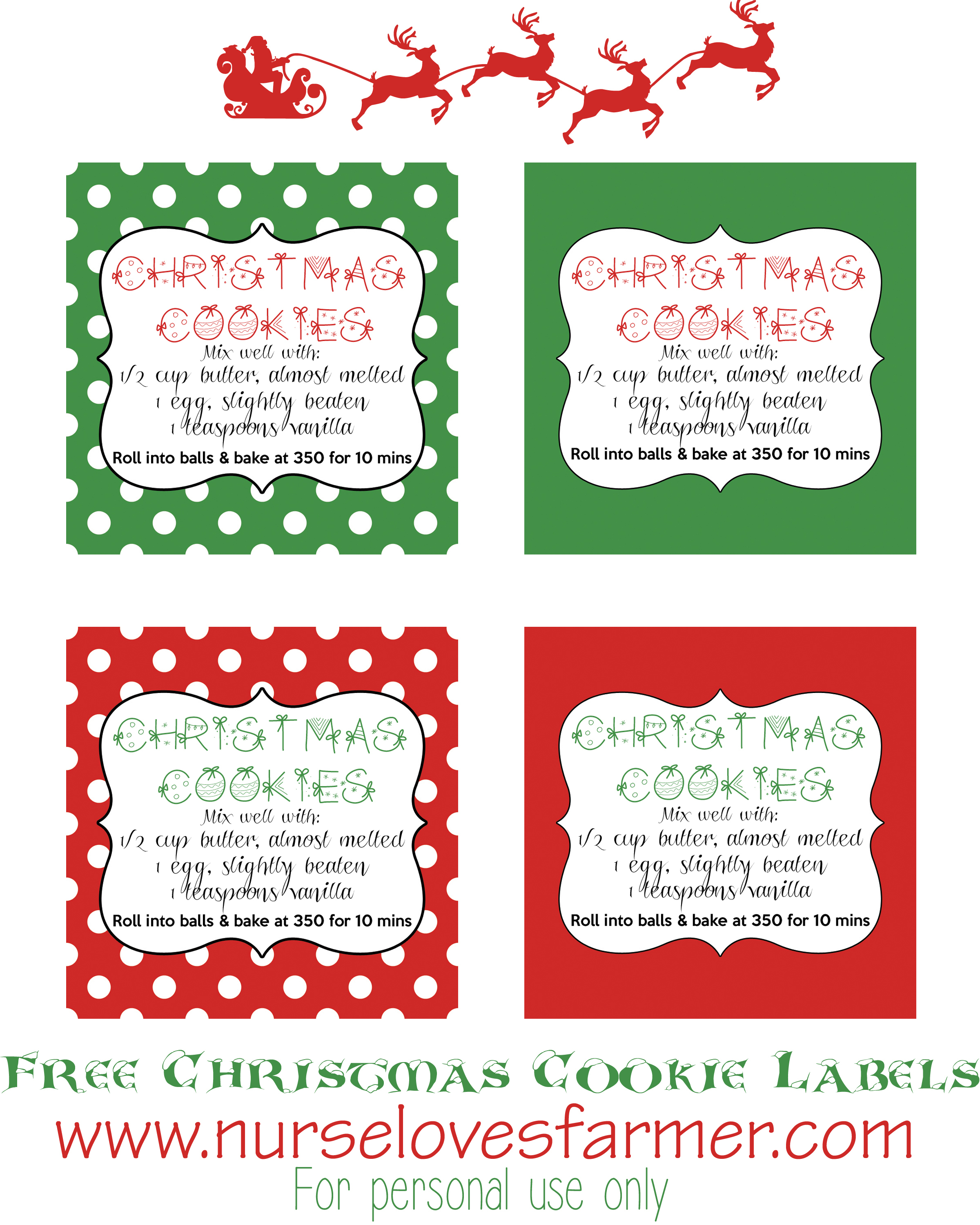 Free Printable Christmas Baking Labels – Festival Collections - Free Printable Baking Labels