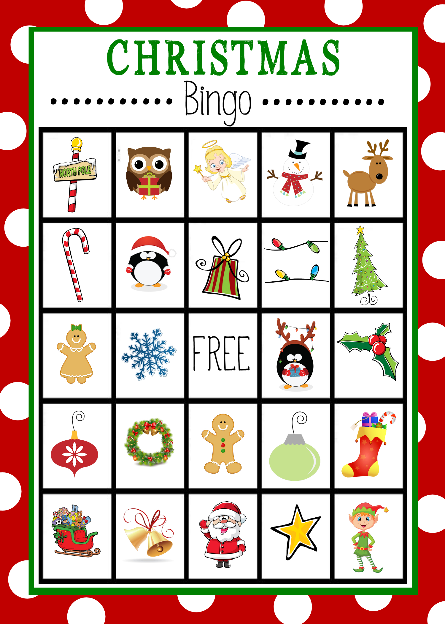 Free Printable Christmas Bingo Game | Christmas | Pinterest - Free Printable Christmas Bingo