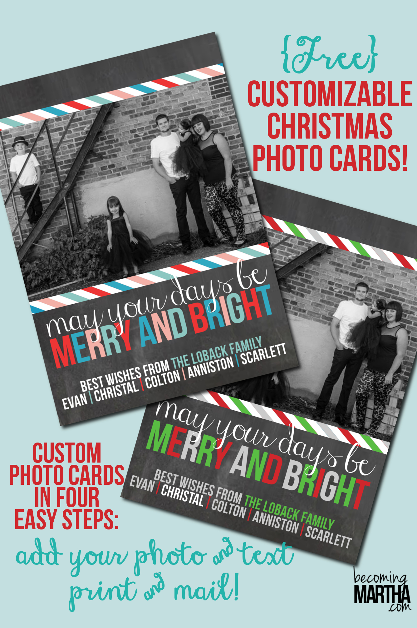Free Printable Christmas Cards {Customize With Your Own Photo!} - Free Printable Photo Christmas Cards