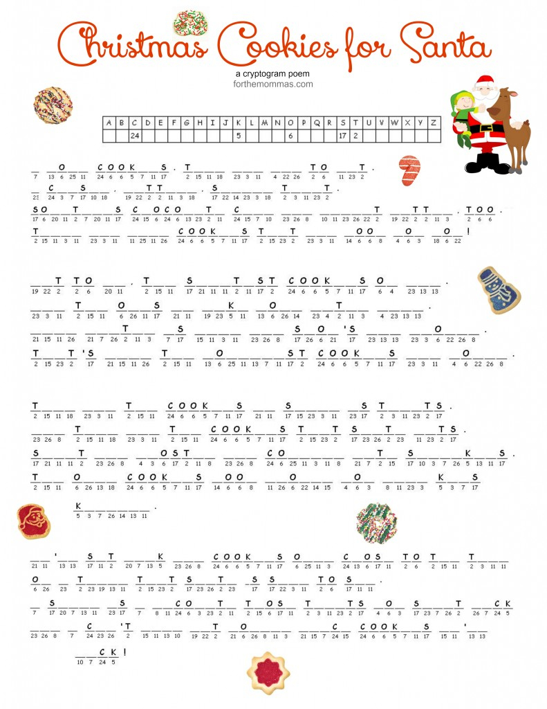Free Printable Christmas Cookie Games - Ftm - Free Printable Cryptoquip Puzzles