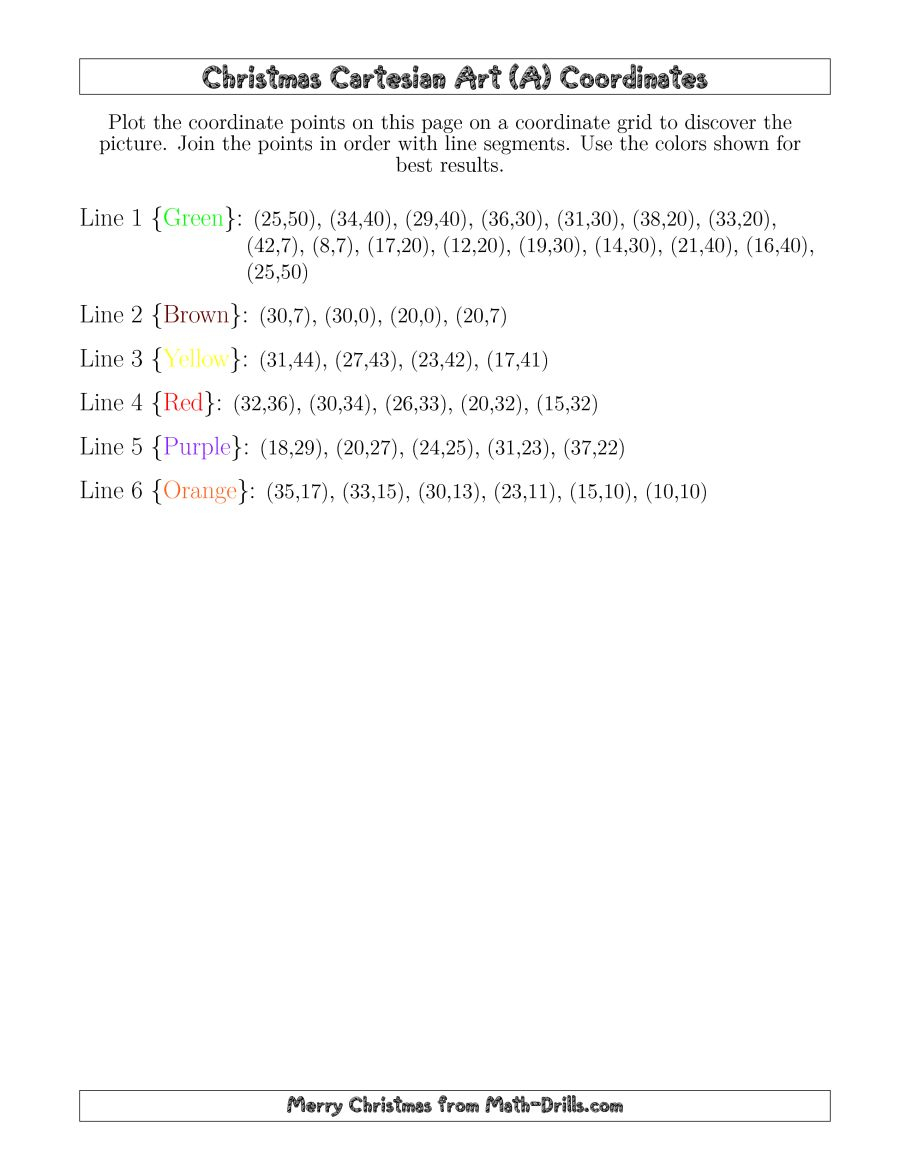 Free Printable Christmas Coordinate Graphing Pictures Worksheets - Free Printable Christmas Coordinate Graphing Worksheets