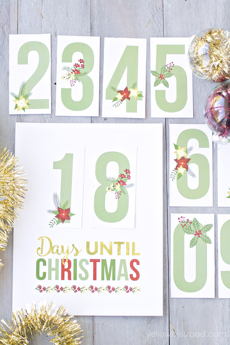 Free Printable Christmas Countdown - Yellow Bliss Road - Free Printable Christmas Photo Collage