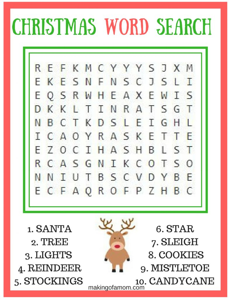 Free Printable Christmas Games - Making Of A Mom - Free Printable Christmas Games And Puzzles