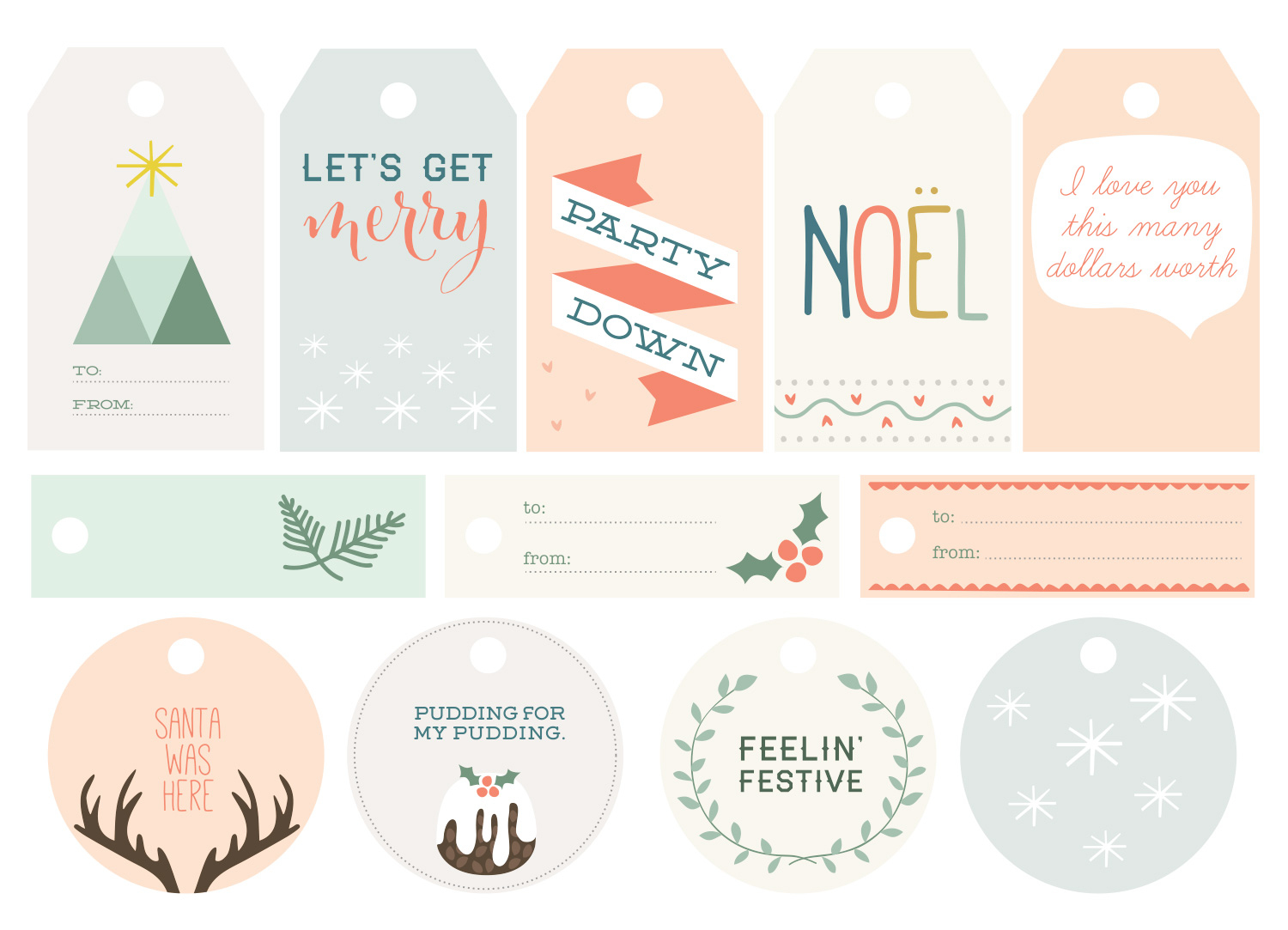 Free Printable Christmas Gift Tags - The Makers Society - Free Printable Tags
