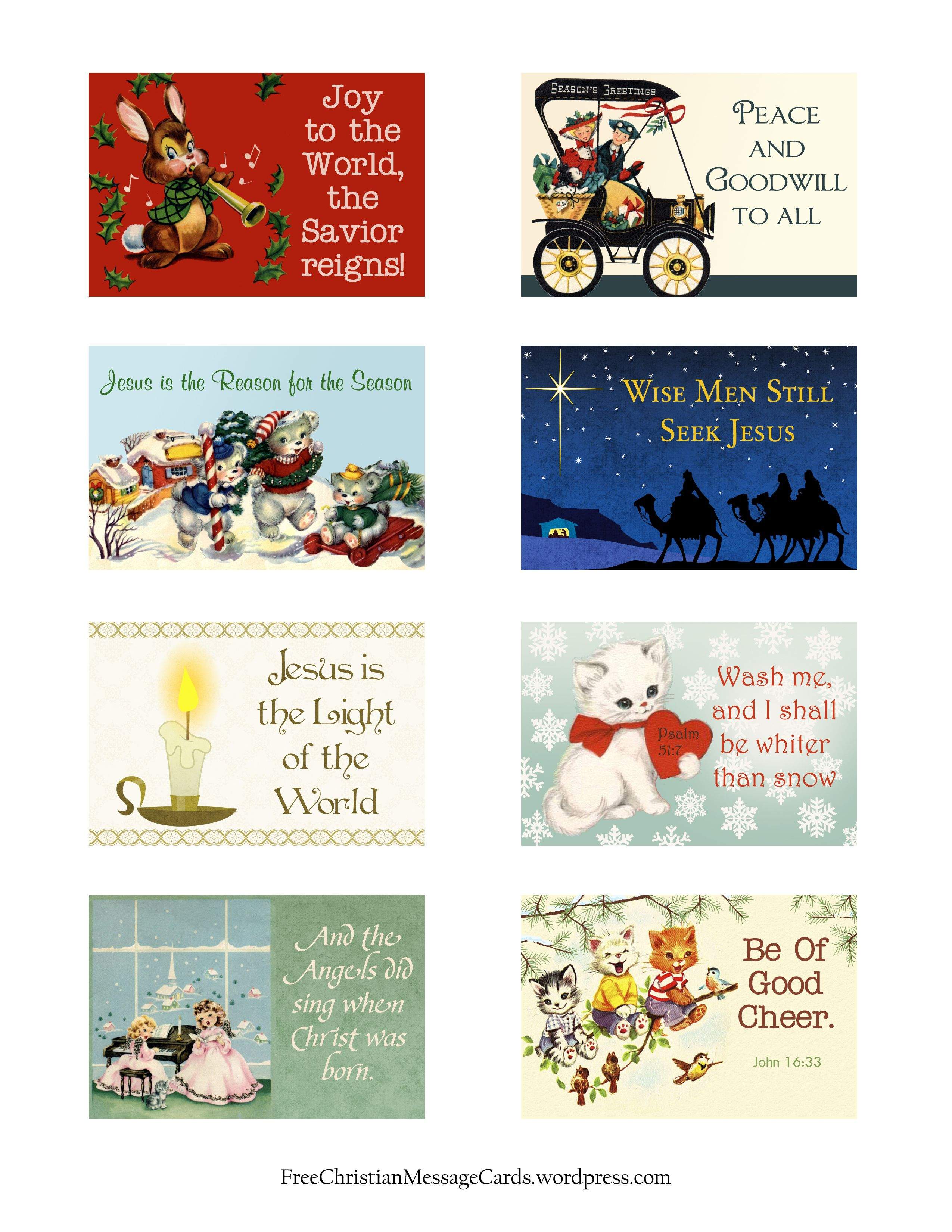 Free Printable Christmas Message Cards – Variety Sheet | Christmas - Free Printable Message Sheets