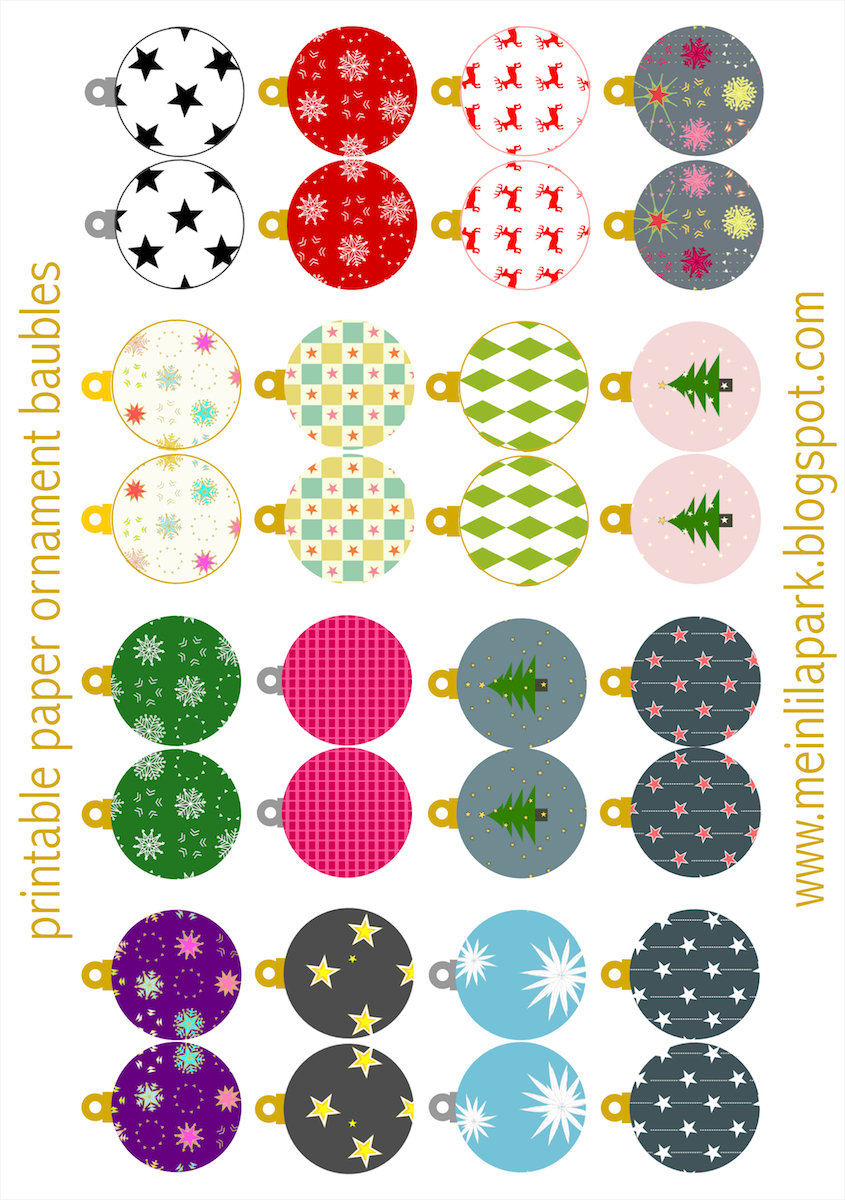 Free Printable Christmas Ornaments: Baubles - Ausdruckbarer - Free Printable Christmas Ornament Patterns