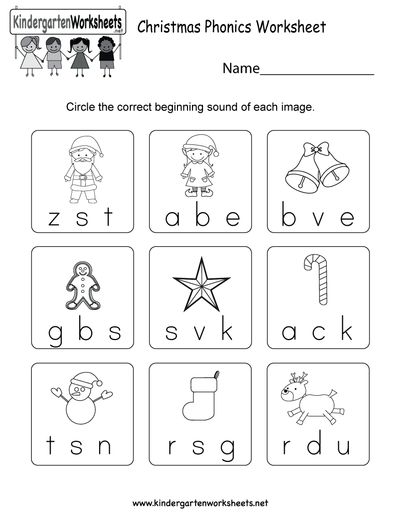 Free Printable Christmas Phonics Worksheet For Kindergarten - Free Printable Phonics Worksheets