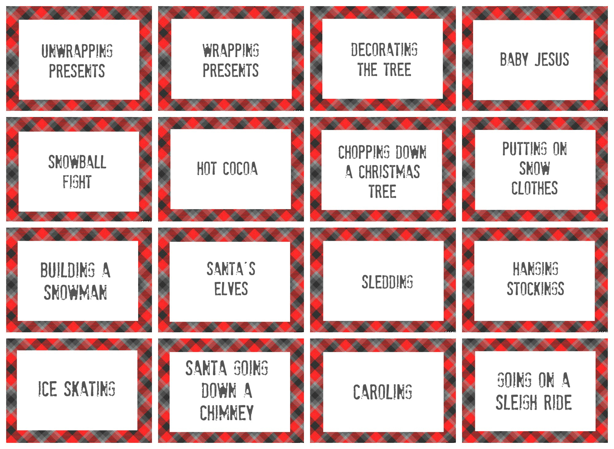 Free Printable Christmas Pictionary Cards – Festival Collections - Free Printable Christmas Pictionary Cards