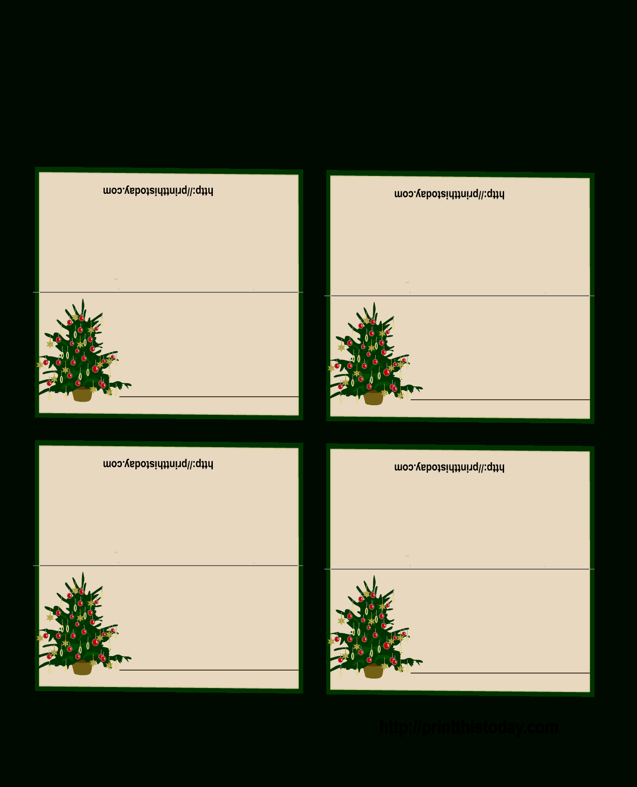 Free Printable Christmas Tree Place Cards | *+* Free Holiday - Free Printable Place Cards