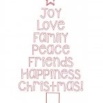 Free Printable Christmas Tree Word Art & Pillow Idea | Xmas | Free   Merry Christmas Stencil Free Printable