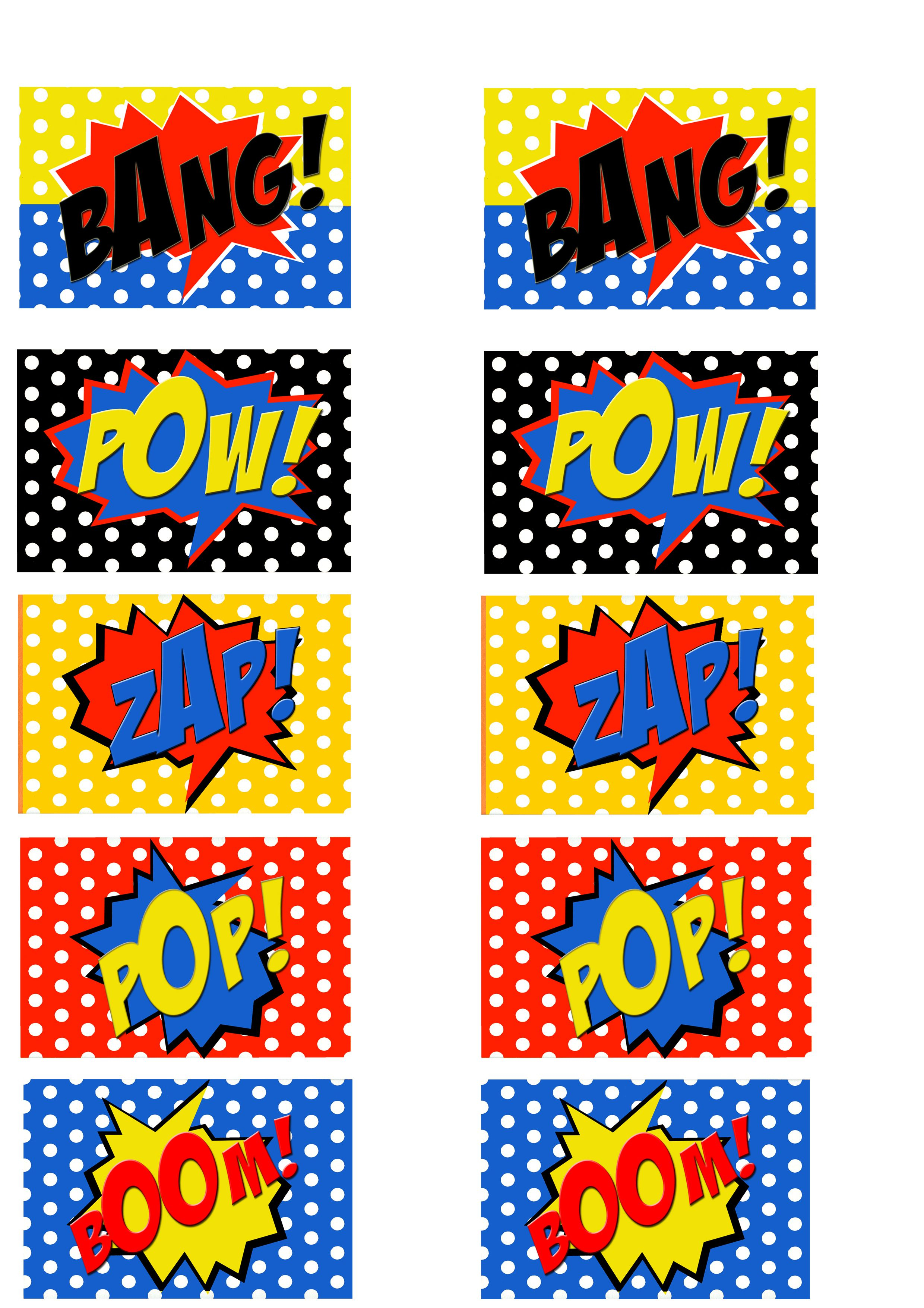 Free Printable Comic Book Word Cut Outs | Superman Birthday - Free Printable Superhero Words