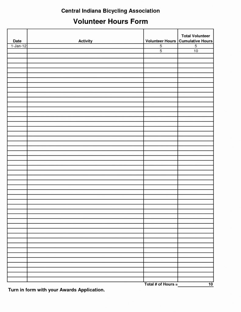 Free Printable Community Service Log Sheet | Free Printable - Free Printable Community Service Log Sheet