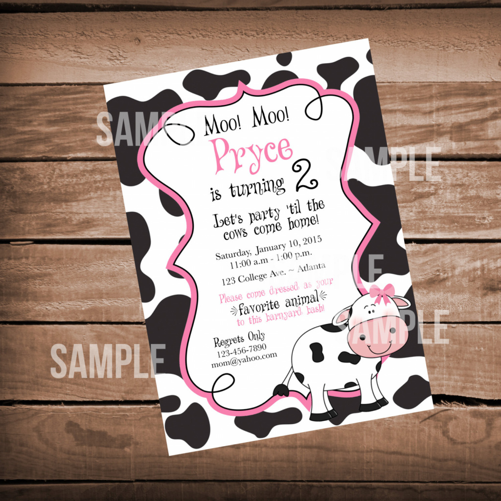 Free Printable Cow Birthday Invitations -Cow Birthday Party - Free Printable Cow Birthday Invitations