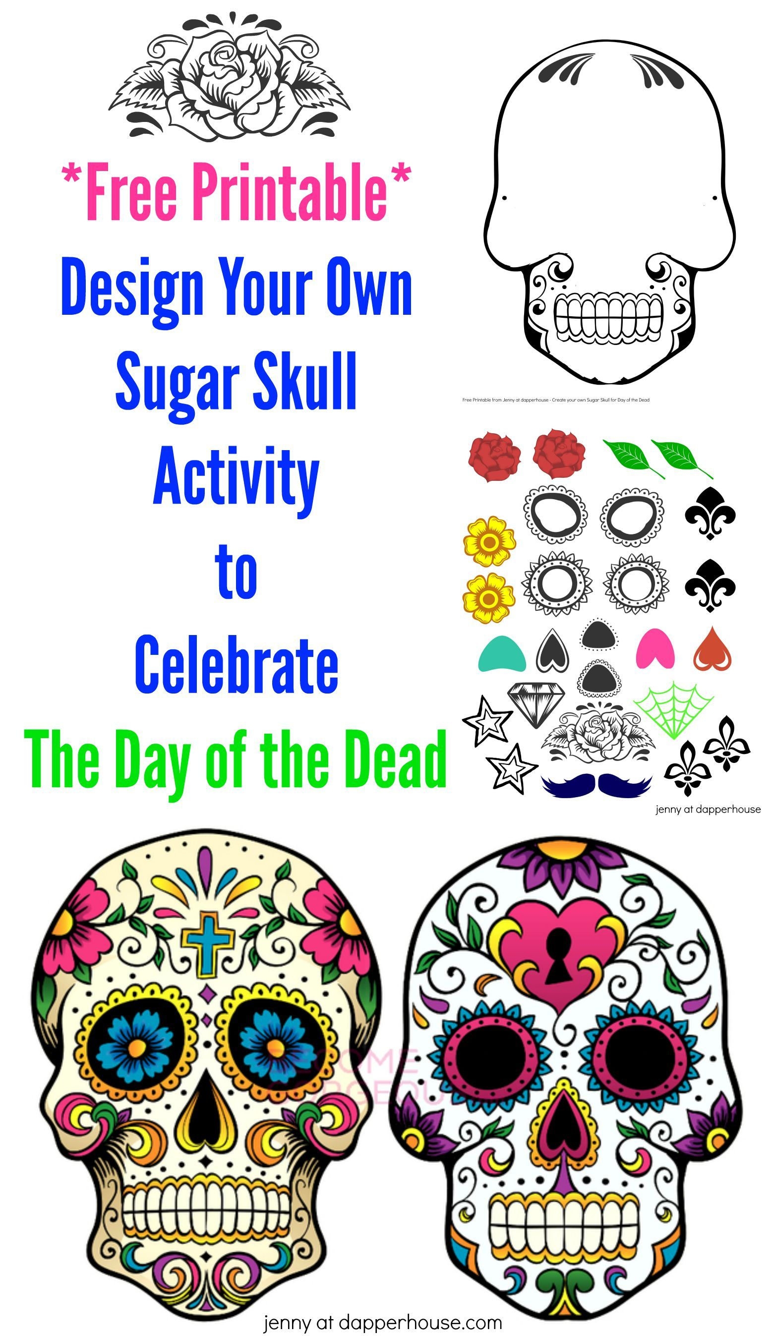 Free Printable Create A Sugar Skull For Day Of The Dead Activity - Free Printable Sugar Skull Day Of The Dead Mask