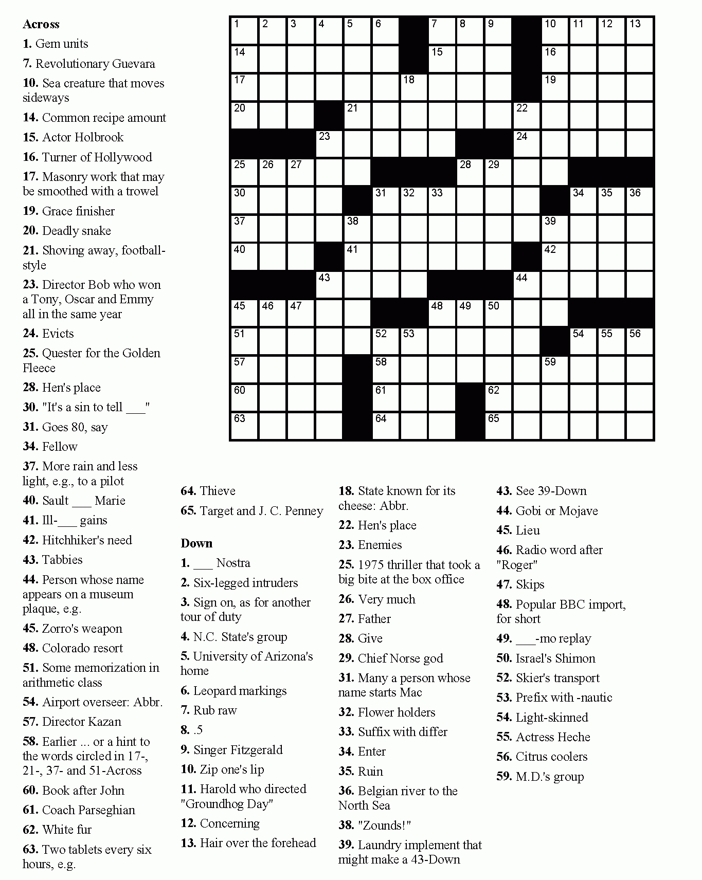 Free Printable Crossword Puzzles Easy For Adults | My Board - Free Printable Crossword Puzzles