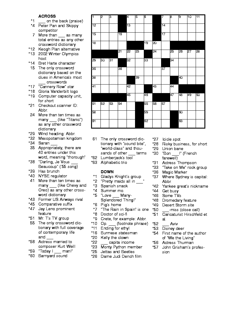 Free Printable Crossword Puzzles For Adults | Puzzles-Word Searches - Free Printable Crosswords Medium
