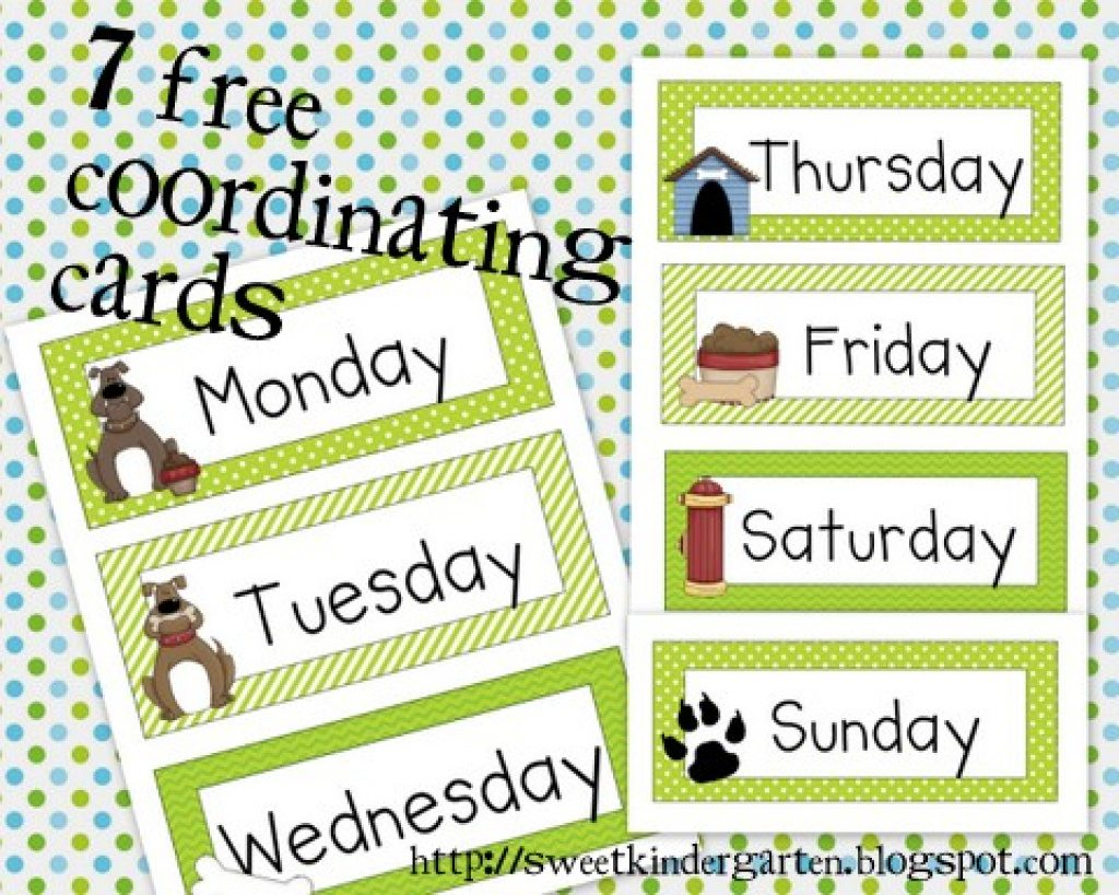 Free Printable Days Of The Week Cards | Free Printable - Free Printable Days Of The Week Cards