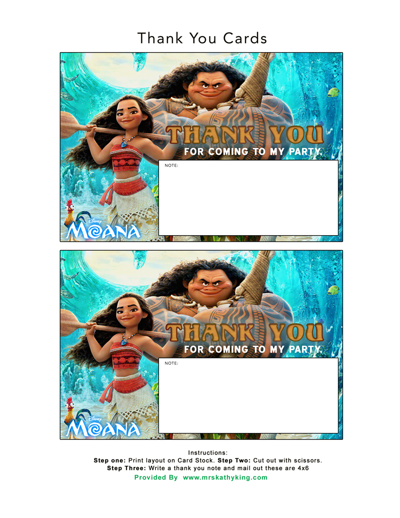 Free Printable Disney&amp;#039;s Moana Birthday Party Decorations #moana - Free Printable Moana Birthday Cards