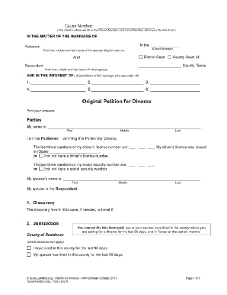 Free Printable Divorce Forms Texas #437427914201 – Divorce In Texas - Free Printable Divorce Forms Texas