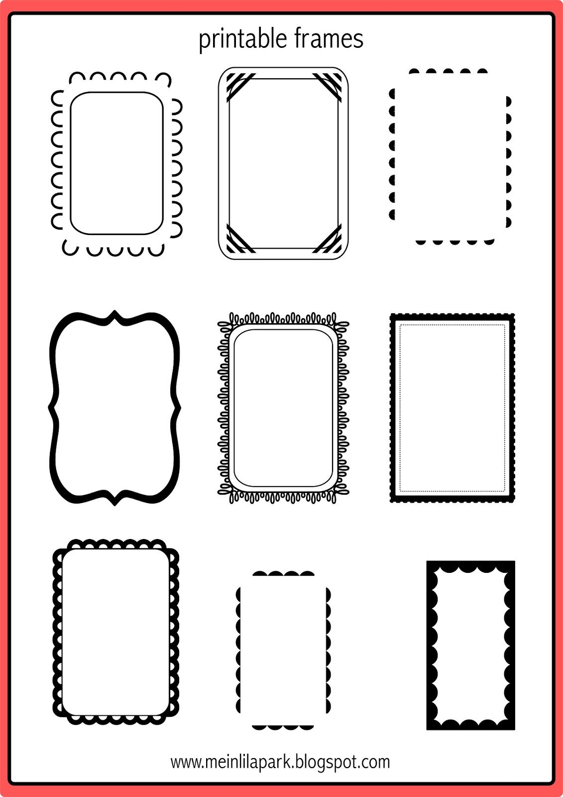 Free Printable Doodle Frames - Ausdruckbare Etiketten - Freebie - Free Printable Photo Frames