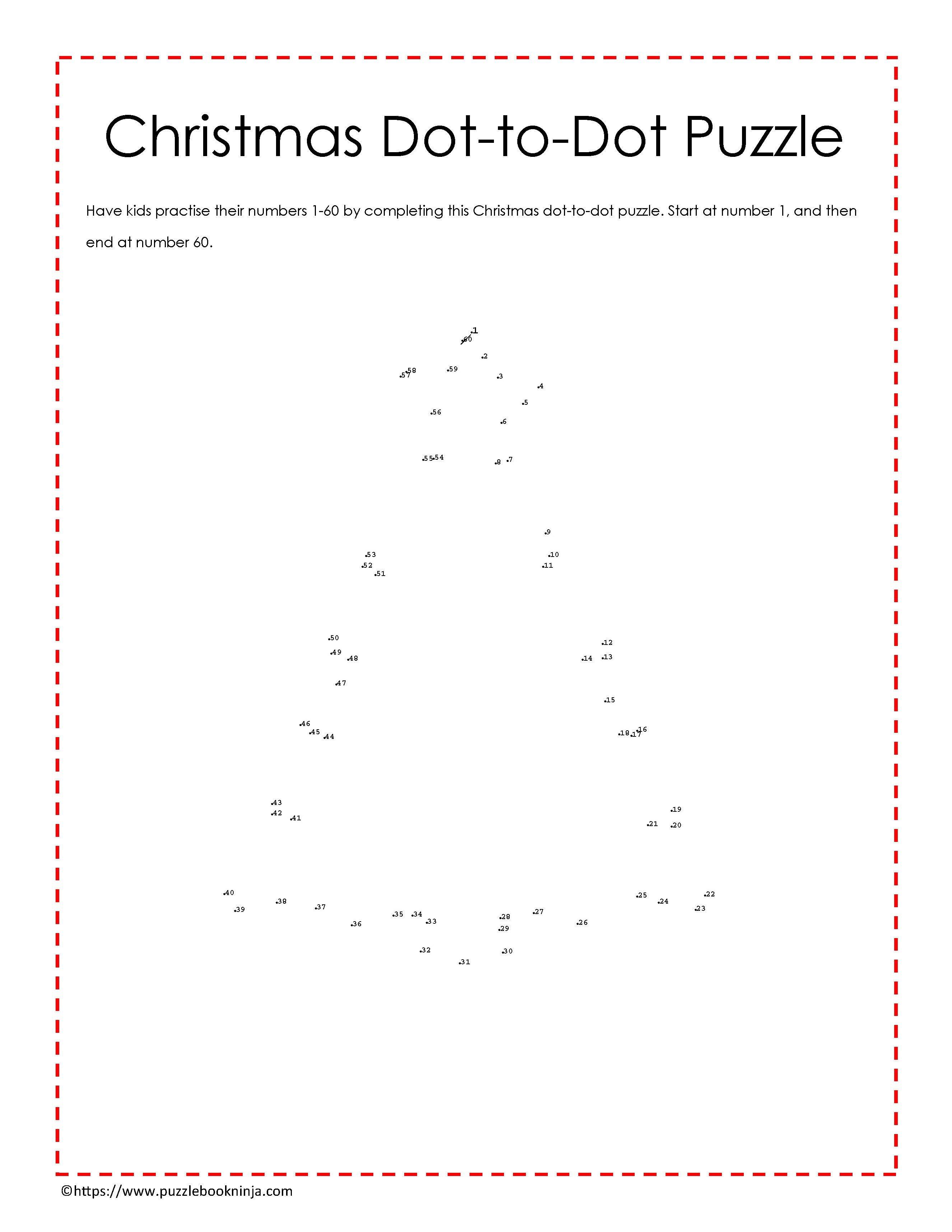 Free Printable Dot To Dot Christmas Tree Puzzle. | Christmas - Free Printable Christmas Puzzles