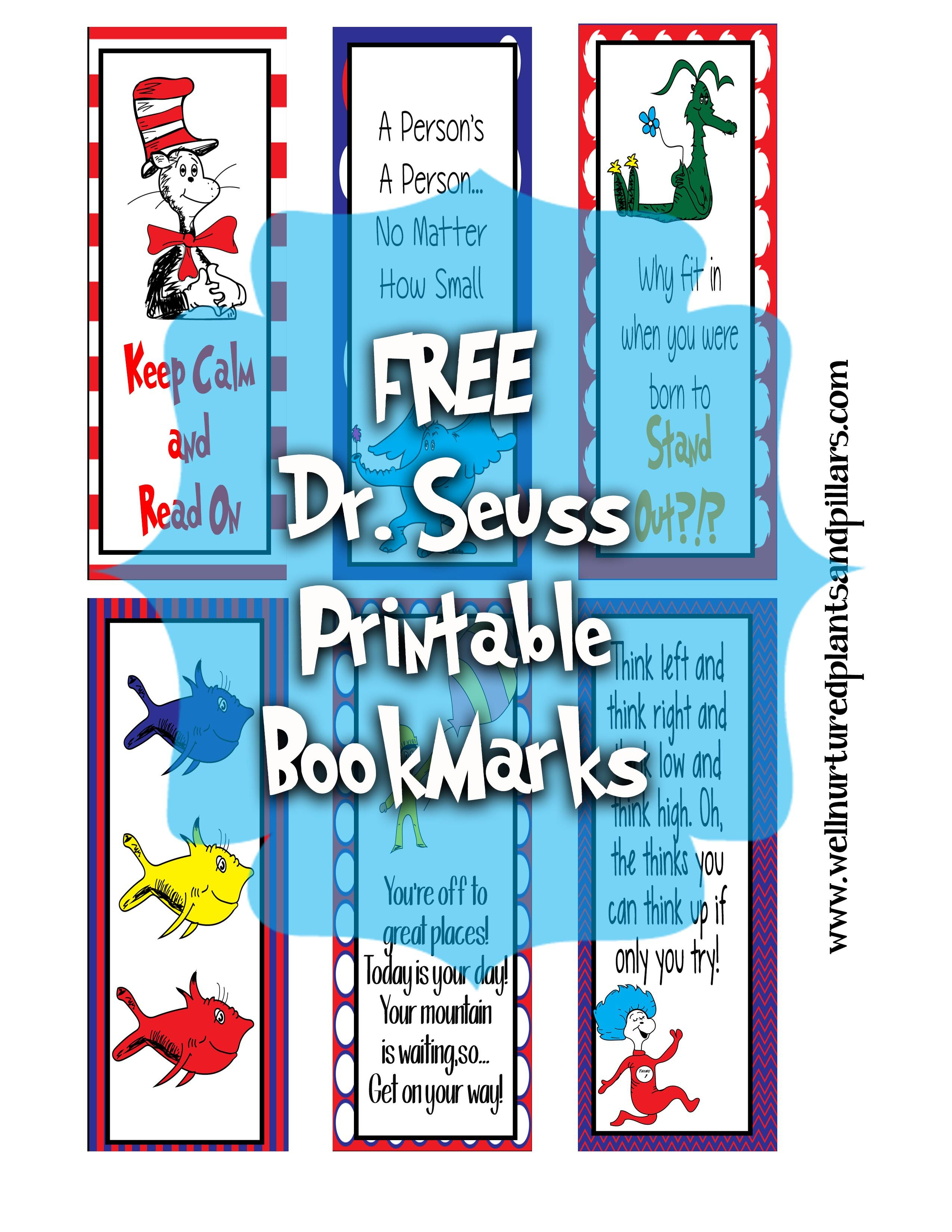 Free Printable Dr. Seuss Bookmarks | Free Printables For - Free Printable Baby Bookmarks