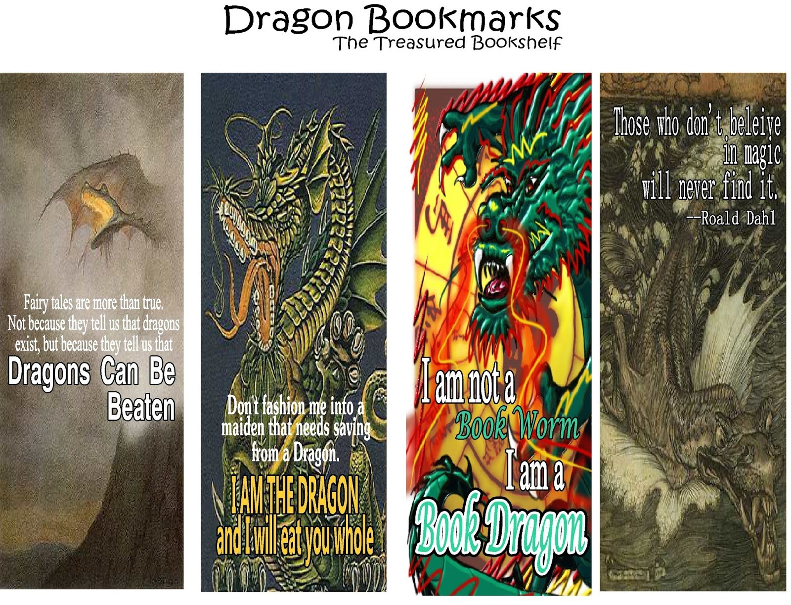 Free Printable Dragon Bookmarks – Ezzy - Free Printable Dragon Bookmarks