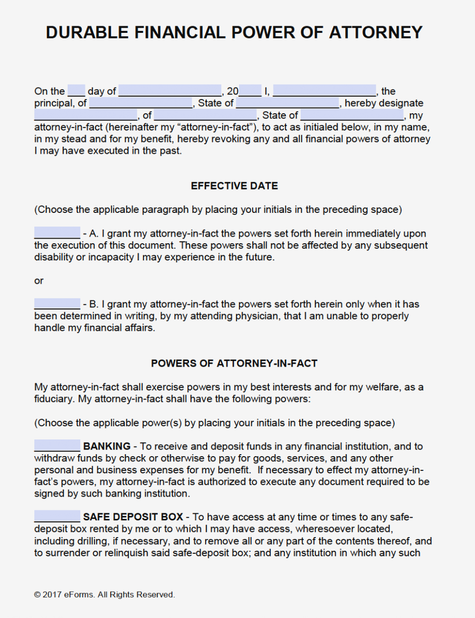 Free Printable Durable Power Of Attorney Forms – Medical Power Of - Free Printable Power Of Attorney Form Washington State
