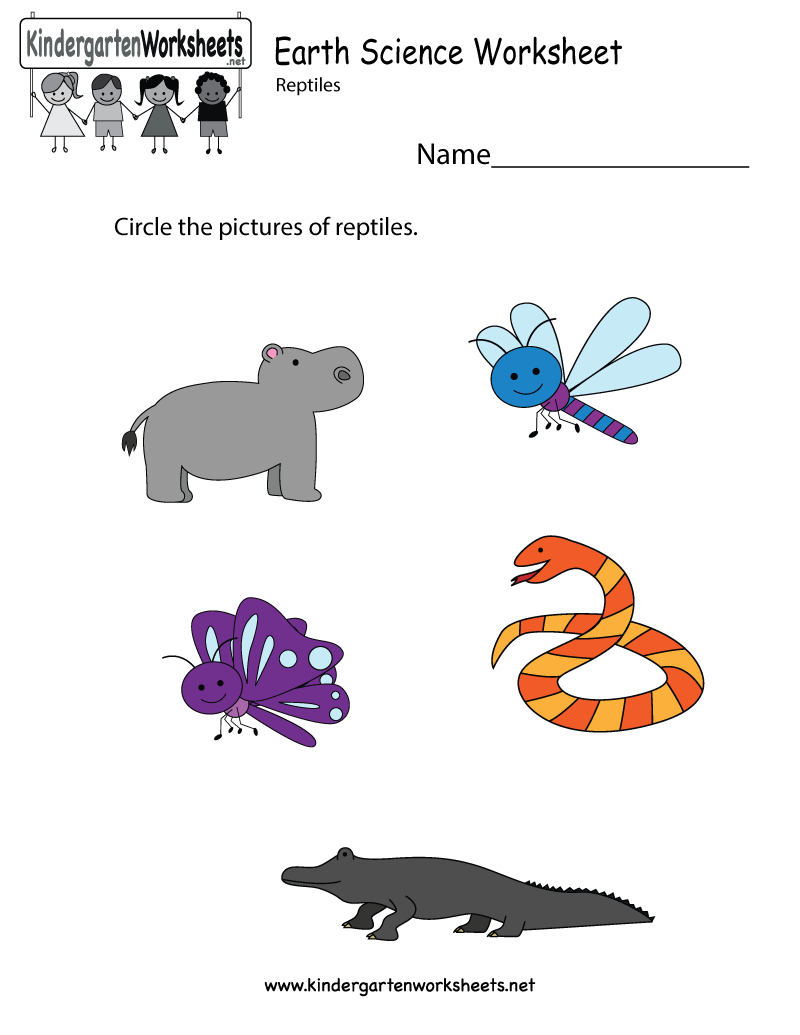 Free Printable Earth Science Worksheet For Kindergarten - Free Printable Reptile Worksheets