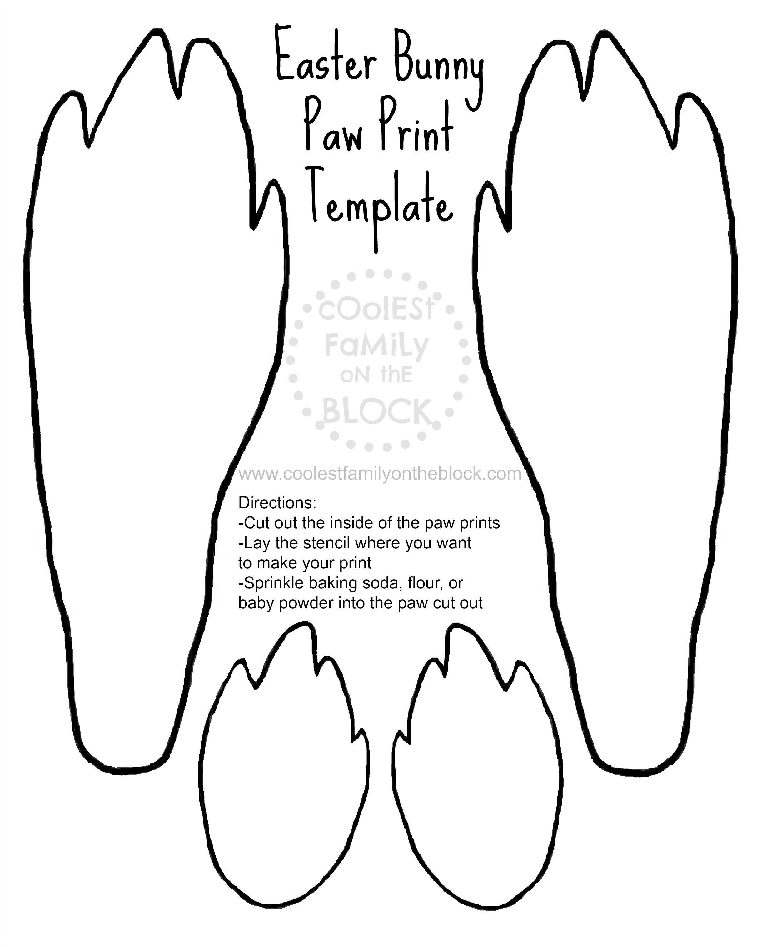 Free Printable Easter Bunny Paw Prints Template: Front And Back Paws - Free Printable Easter Masks