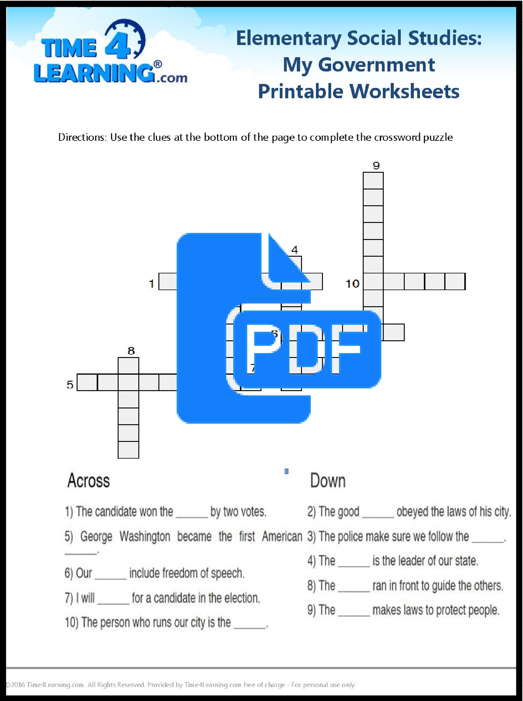 Free Printable: Elementary Social Studies Worksheet | Time4Learning - Free Printable Social Studies Worksheets