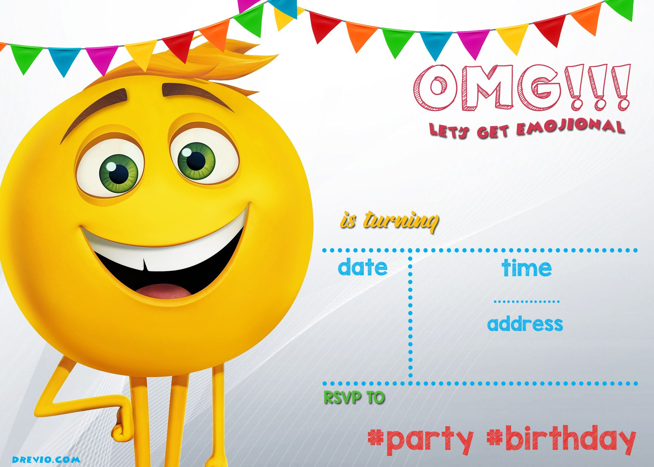 Free Printable Emoji Invitation | Free Printable Birthday - Free Printable Emoji B Day Invites