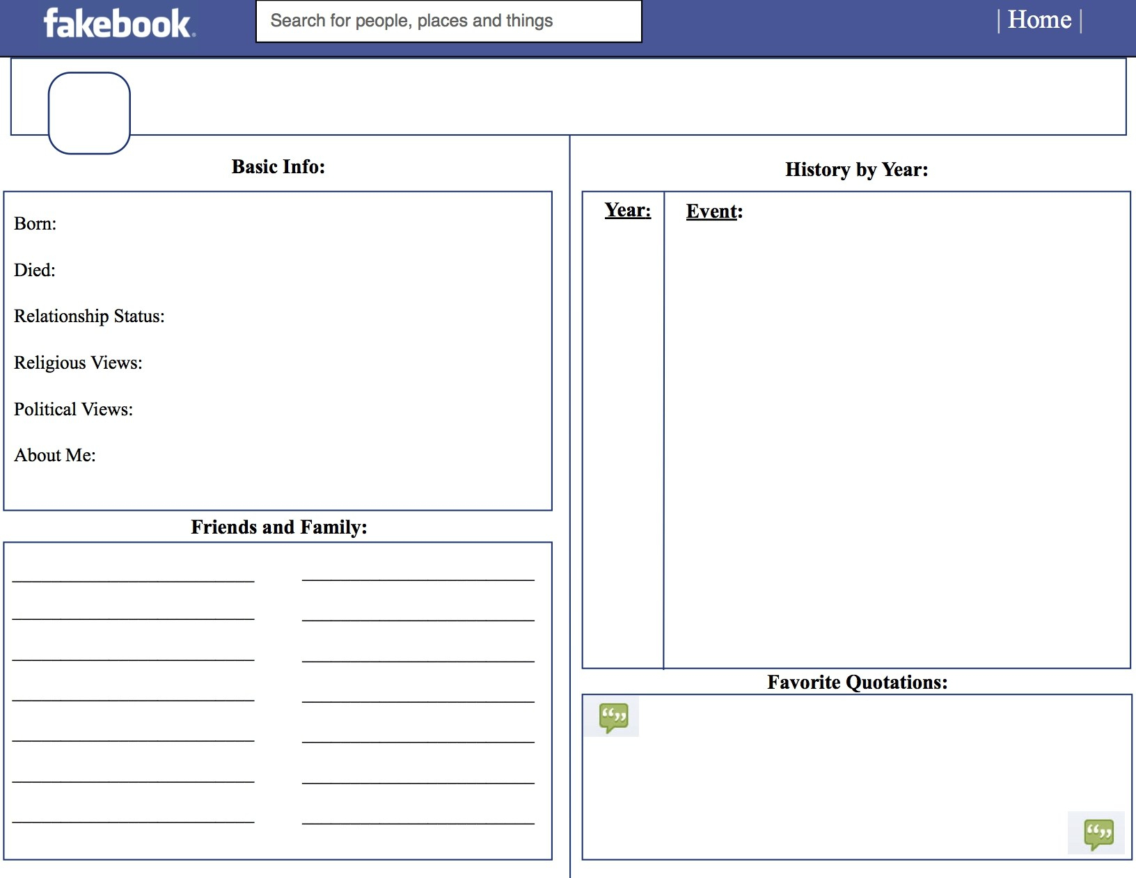 Free Printable Facebook Template – Anowy - Free Printable Facebook Template