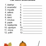Free Printable   Fall Word Unscramble | Games For Senior Adults   Free Printable Word Games
